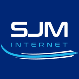 Imagem que contém a logo da empresa SJM INTERNET